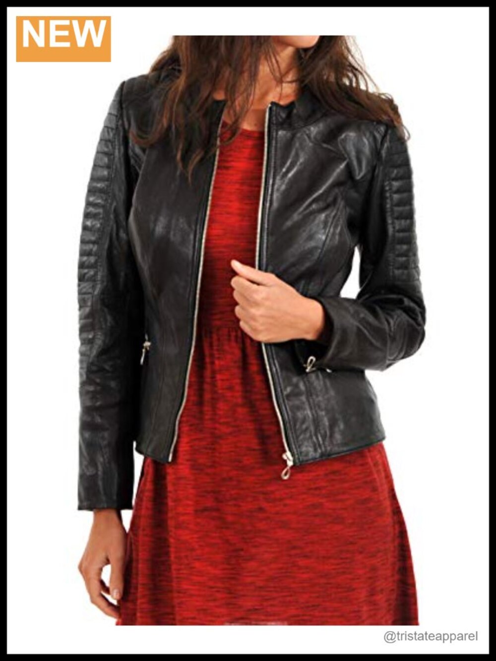 Genuine Leather Bomber Biker Jacket Women's Lambskin